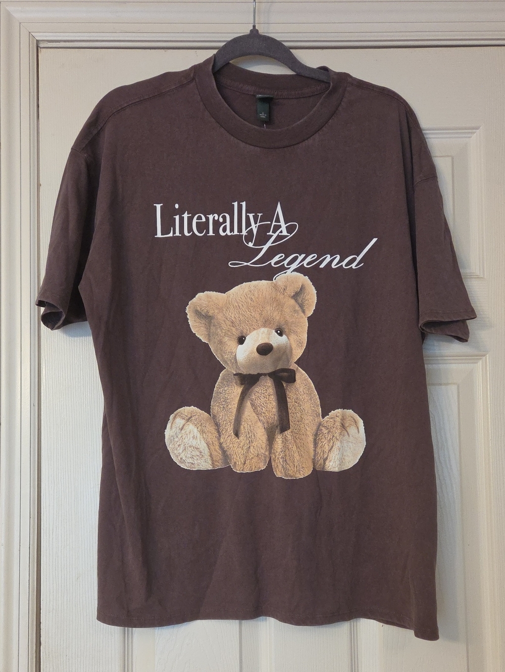Wild Fable "Literally A Legend" Teddy Graphic Tee Brown Oversized Size Small